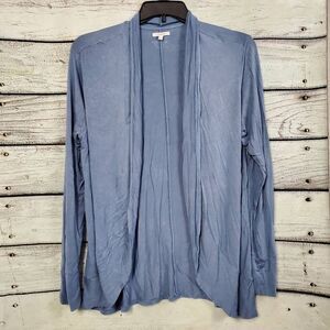 Maurices Large Blue LS Open Front Cardigan Cover Top